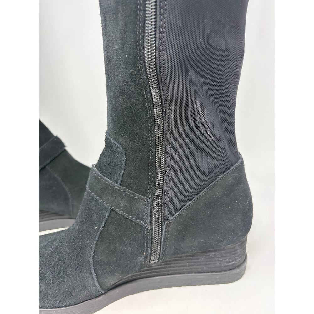 Dansko women's Shelia tall wedge boots EU 39 black suede $210 knee high - Picture 7 of 11